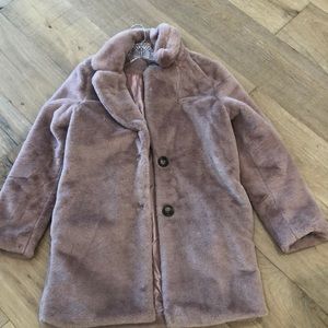 Very nice faux fur blush coat size small